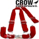 Crow Enterprizes Quick Release Red Seat Belt 3 Inch Lap 3 Inch Shoulders 3 Point Y-Type