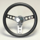 Grant Steering Wheel 12.5 Inch Diameter With A 3.50 Inch Dish Chrome 3 Spoke Poly Grip