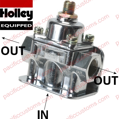 Holley Carburetor Fuel Pressure Regulator 1 To 4 Psi Bottom Inlet Sides Are  Outlets - Pacific Customs