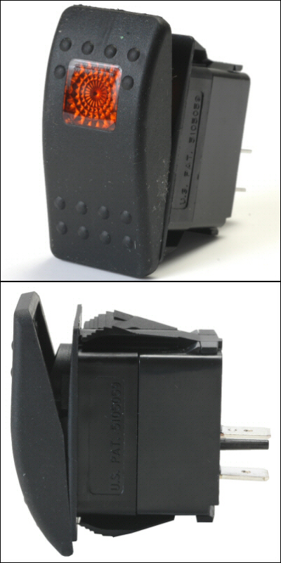 Contura II Soft Black 12 Volt 20 Amp Off / On Rocker Switch ...